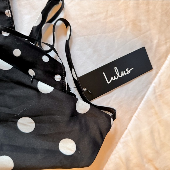 Lulu’s Black & White Wrap Dress - Picture 6 of 6